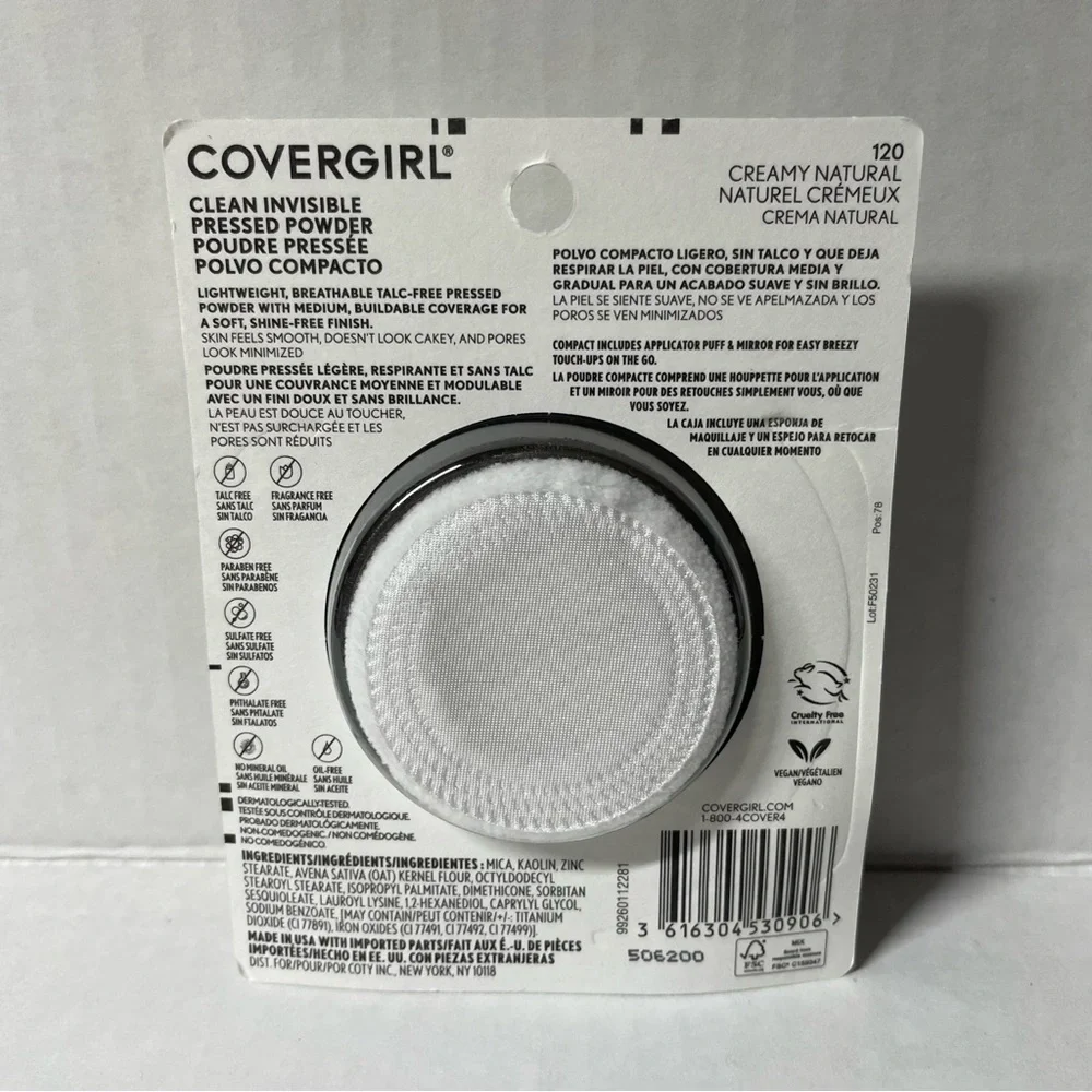 🦋$5🦋 Covergirl Creamy Natural 120 Clean Invisible pressed powder